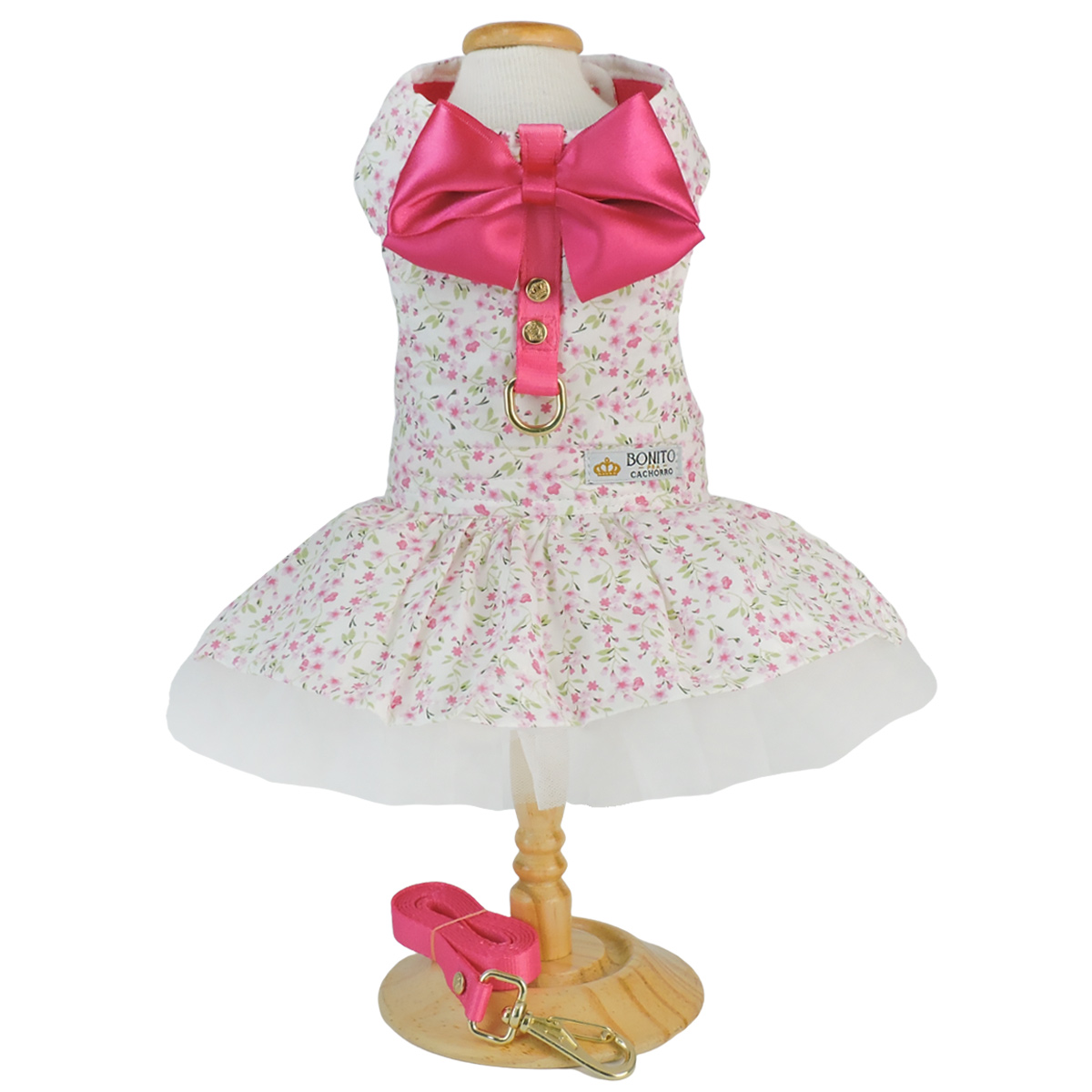 Roupa Roupinha Pet Para Cachorro Vestido Barbie Com Guia