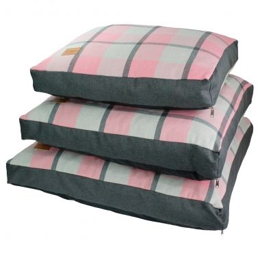 Almofada Flanela Xadrez Rosa