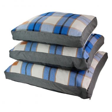 Almofada Flanela Xadrez Azul