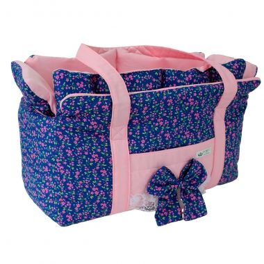 Bolsa Passeio Encanto Floral Marinho 