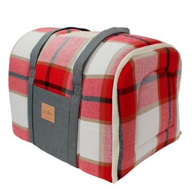 Bolsa Transporte Flanela Xadrez Vermelho