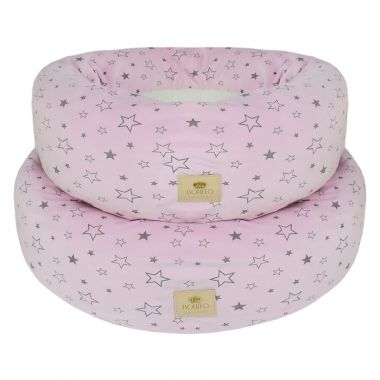 Cama Redonda Plush Star Rosa