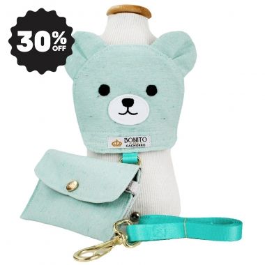 Coleira Peitoral Ursinho Verde