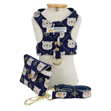 Coleira Peitoral Classic Urso Marinho 