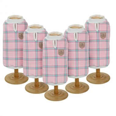 Combo 5 Casaquinho Soft Xadrez Rosa	