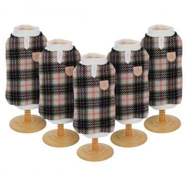 Combo 5 Casaquinhos Soft Estampado Xadrez Marrom