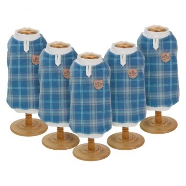 Combo 5 Casaquinhos Estampado Xadrez Azul