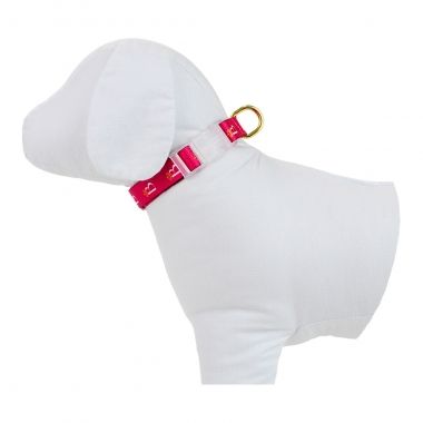 Coleira Pescoo Seda Estampada Logo Pink