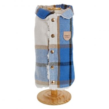 Jaqueta Flanela Bot�o Xadrez Azul