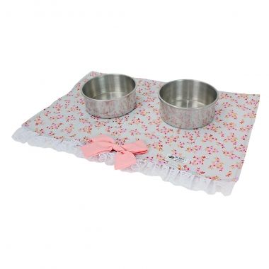 Porta Comedouro Encanto Floral Rosa 