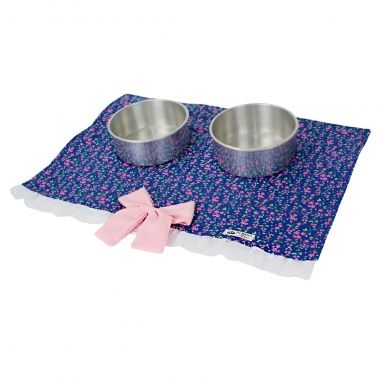 Porta Comedouro Encanto Floral Marinho