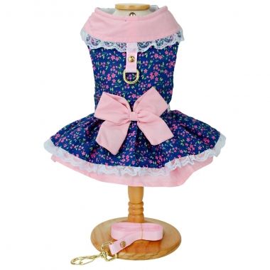 Vestido Lady Encanto Floral Marinho