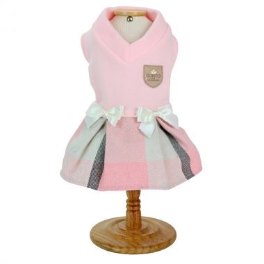 Vestido Flanela La�o Xadrez Rosa