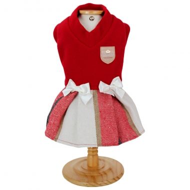 Vestido Flanela La�o Xadrez Vermelho