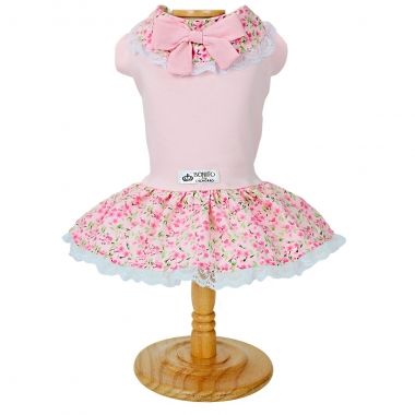 Vestido Malha Encanto Floral Chiclete