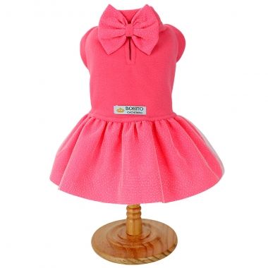 Vestido Tule Brilho Rosa